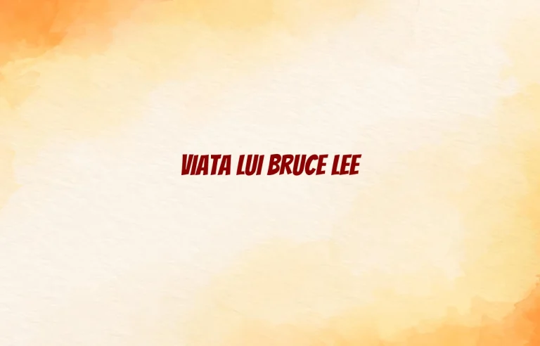 viata lui bruce lee