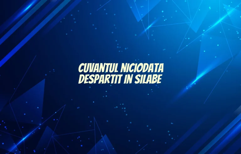 niciodata despartit in silabe